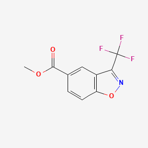 molecular formula C10H6F3NO3 B2393473 3-Trifluoromethyl-benzo[d]isoxazole-5-carboxylic acid methyl ester CAS No. 1260649-99-7