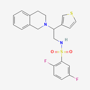 molecular formula C21H20F2N2O2S2 B2393475 N-(2-(3,4-二氢异喹啉-2(1H)-基)-2-(噻吩-3-基)乙基)-2,5-二氟苯磺酰胺 CAS No. 955258-91-0