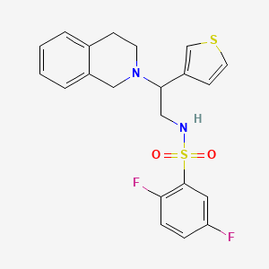 molecular formula C21H20F2N2O2S2 B2393475 N-(2-(3,4-dihydroisoquinolin-2(1H)-yl)-2-(thiophen-3-yl)ethyl)-2,5-difluorobenzenesulfonamide CAS No. 955258-91-0