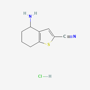 molecular formula C9H11ClN2S B2393477 2-Cyano-4,5,6,7-tetrahydrobenzo[b]thiophen-4-amine hydrochloride CAS No. 58094-09-0