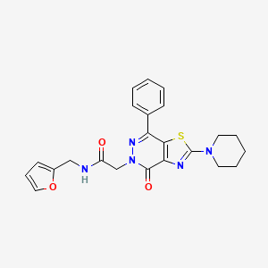 molecular formula C23H23N5O3S B2393488 N-(furan-2-ylmethyl)-2-(4-oxo-7-phenyl-2-(piperidin-1-yl)thiazolo[4,5-d]pyridazin-5(4H)-yl)acetamide CAS No. 1203133-66-7