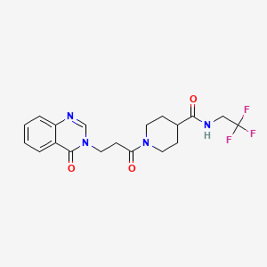 molecular formula C19H21F3N4O3 B2393496 1-(3-(4-oxoquinazolin-3(4H)-yl)propanoyl)-N-(2,2,2-trifluoroethyl)piperidine-4-carboxamide CAS No. 1219912-92-1