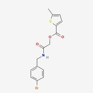 molecular formula C15H14BrNO3S B2393499 2-((4-溴苄基)氨基)-2-氧代乙基 5-甲基噻吩-2-羧酸酯 CAS No. 1794884-25-5