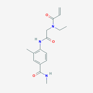 molecular formula C16H21N3O3 B2393503 4-[[2-[Ethyl(prop-2-enoyl)amino]acetyl]amino]-N,3-dimethylbenzamide CAS No. 2361720-24-1