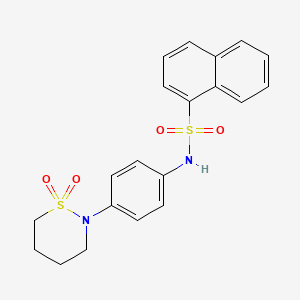 molecular formula C20H20N2O4S2 B2393505 N-[4-(1,1-dioxothiazinan-2-yl)phenyl]naphthalene-1-sulfonamide CAS No. 941984-02-7
