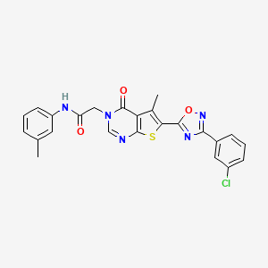 2-(6-(3-(3-chlorophenyl)-1,2,4-oxadiazol-5-yl)-5-methyl-4-oxothieno[2,3-d]pyrimidin-3(4H)-yl)-N-(m-tolyl)acetamide