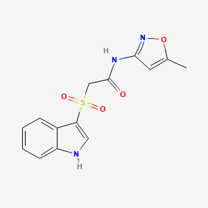 molecular formula C14H13N3O4S B2393508 N-(5-Methylisoxazole-3-yl)-(1H-indole-3-yl)sulfonylacetamide CAS No. 850932-37-5