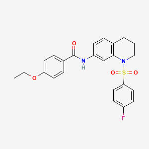 molecular formula C24H23FN2O4S B2393510 4-乙氧基-N-(1-((4-氟苯基)磺酰基)-1,2,3,4-四氢喹啉-7-基)苯甲酰胺 CAS No. 1005300-10-6