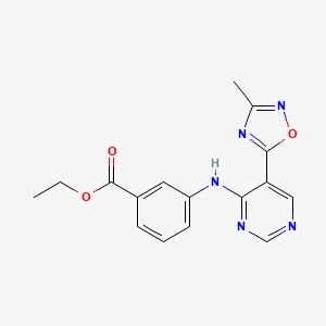 Ethyl 3-((5-(3-methyl-1,2,4-oxadiazol-5-yl)pyrimidin-4-yl)amino)benzoate