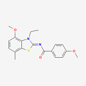 N-(3-ethyl-4-methoxy-7-methyl-1,3-benzothiazol-2-ylidene)-4-methoxybenzamide