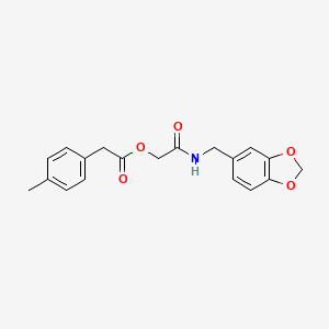 molecular formula C19H19NO5 B2393519 2-[(1,3-Benzodioxol-5-ylmethyl)amino]-2-oxoethyl (4-methylphenyl)acetate CAS No. 1797196-41-8