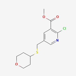 molecular formula C13H16ClNO3S B2393521 Methyl 2-chloro-5-[(oxan-4-ylsulfanyl)methyl]pyridine-3-carboxylate CAS No. 2094205-47-5