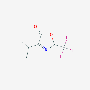 molecular formula C7H8F3NO2 B2393524 4-(Propan-2-yl)-2-(trifluoromethyl)-2,5-dihydro-1,3-oxazol-5-one CAS No. 2357-39-3