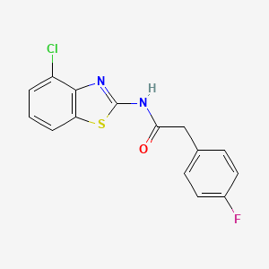 molecular formula C15H10ClFN2OS B2393525 N-(4-chlorobenzo[d]thiazol-2-yl)-2-(4-fluorophenyl)acetamide CAS No. 900000-58-0