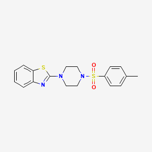 molecular formula C18H19N3O2S2 B2393526 2-{4-[(4-Methylphenyl)sulfonyl]piperazino}-1,3-benzothiazole CAS No. 309285-78-7