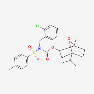 molecular formula C25H30ClNO5S B2393534 4-异丙基-1-甲基-7-氧代双环[2.2.1]庚-2-基N-(2-氯苯甲基)-N-[(4-甲苯基)磺酰]氨基甲酸酯 CAS No. 1005035-27-7