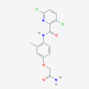 molecular formula C15H13Cl2N3O3 B2393536 N-[4-(carbamoylmethoxy)-2-methylphenyl]-3,6-dichloropyridine-2-carboxamide CAS No. 1259192-16-9