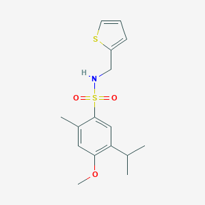 molecular formula C16H21NO3S2 B239354 5-isopropyl-4-methoxy-2-methyl-N-(2-thienylmethyl)benzenesulfonamide 