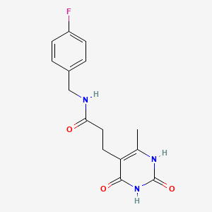 molecular formula C15H16FN3O3 B2393540 N-(4-fluorobenzyl)-3-(6-methyl-2,4-dioxo-1,2,3,4-tetrahydropyrimidin-5-yl)propanamide CAS No. 1105228-48-5