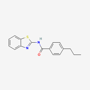 molecular formula C17H16N2OS B2393543 N-(1,3-benzothiazol-2-yl)-4-propylbenzamide CAS No. 313226-92-5