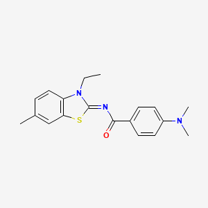 molecular formula C19H21N3OS B2393544 4-(dimethylamino)-N-(3-ethyl-6-methyl-1,3-benzothiazol-2-ylidene)benzamide CAS No. 865544-62-3
