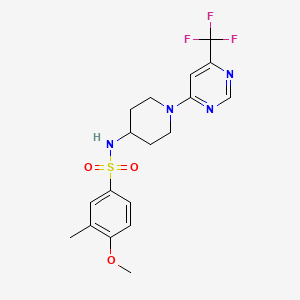 molecular formula C18H21F3N4O3S B2393555 4-甲氧基-3-甲基-N-(1-(6-(三氟甲基)嘧啶-4-基)哌啶-4-基)苯磺酰胺 CAS No. 2034598-16-6