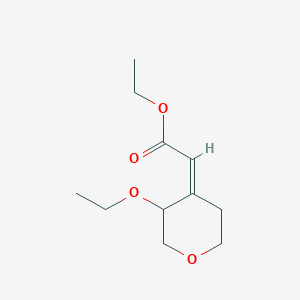 molecular formula C11H18O4 B2393557 Ethyl 2-(3-ethoxytetrahydro-4H-pyran-4-ylidene)acetate CAS No. 2126190-20-1