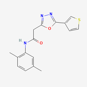molecular formula C16H15N3O2S B2393570 2-methyl-N-[phenyl(5-piperidin-1-yl-1,3,4-oxadiazol-2-yl)methyl]propanamide CAS No. 1286709-54-3