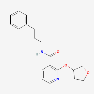 molecular formula C19H22N2O3 B2393574 N-(3-苯基丙基)-2-((四氢呋喃-3-基)氧基)烟酰胺 CAS No. 2034312-76-8