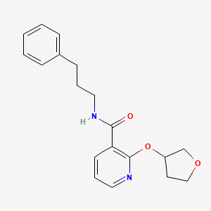 molecular formula C19H22N2O3 B2393574 2-(oxolan-3-yloxy)-N-(3-phenylpropyl)pyridine-3-carboxamide CAS No. 2034312-76-8