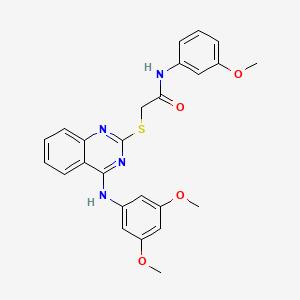 molecular formula C25H24N4O4S B2393580 2-[4-(3,5-dimethoxyanilino)quinazolin-2-yl]sulfanyl-N-(3-methoxyphenyl)acetamide CAS No. 688356-41-4