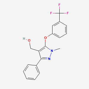 {1-methyl-3-phenyl-5-[3-(trifluoromethyl)phenoxy]-1H-pyrazol-4-yl}methanol