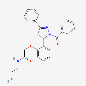 2-(2-(1-benzoyl-3-phenyl-4,5-dihydro-1H-pyrazol-5-yl)phenoxy)-N-(2-hydroxyethyl)acetamide