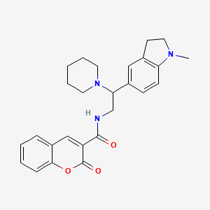 molecular formula C26H29N3O3 B2393593 N-(2-(1-methylindolin-5-yl)-2-(piperidin-1-yl)ethyl)-2-oxo-2H-chromene-3-carboxamide CAS No. 921925-87-3
