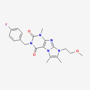 2-[(4-Fluorophenyl)methyl]-6-(2-methoxyethyl)-4,7,8-trimethylpurino[7,8-a]imidazole-1,3-dione