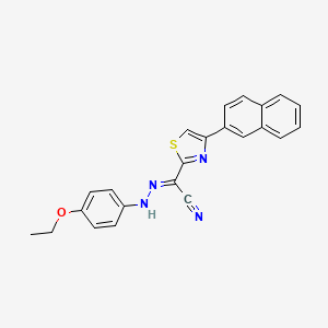 (2E)-N-(4-ethoxyanilino)-4-naphthalen-2-yl-1,3-thiazole-2-carboximidoyl cyanide