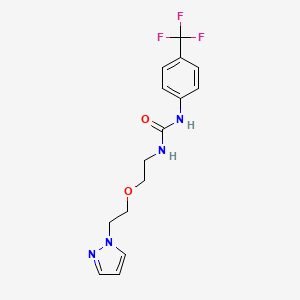 molecular formula C15H17F3N4O2 B2393604 1-(2-(2-(1H-pyrazol-1-yl)ethoxy)ethyl)-3-(4-(trifluoromethyl)phenyl)urea CAS No. 2034310-70-6