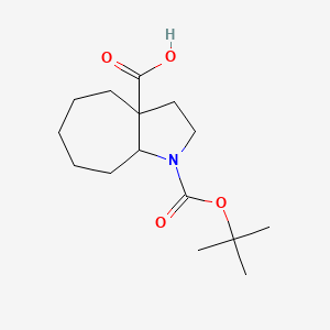 molecular formula C15H25NO4 B2393606 1-(tert-Butoxycarbonyl)octahydrocyclohepta[b]pyrrole-3a(1H)-carboxylic acid CAS No. 2225144-51-2