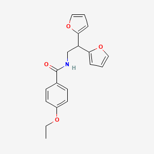 molecular formula C19H19NO4 B2393609 N-(2,2-二（呋喃-2-基）乙基）-4-乙氧基苯甲酰胺 CAS No. 2319839-96-6