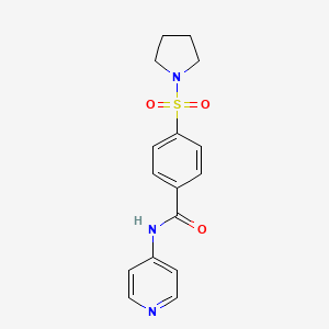 molecular formula C16H17N3O3S B2393610 N-pyridin-4-yl-4-pyrrolidin-1-ylsulfonylbenzamide CAS No. 898656-98-9