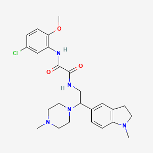 molecular formula C25H32ClN5O3 B2393620 N1-(5-chloro-2-methoxyphenyl)-N2-(2-(1-methylindolin-5-yl)-2-(4-methylpiperazin-1-yl)ethyl)oxalamide CAS No. 922068-69-7