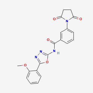 molecular formula C20H16N4O5 B2393624 3-(2,5-dioxopyrrolidin-1-yl)-N-[5-(2-methoxyphenyl)-1,3,4-oxadiazol-2-yl]benzamide CAS No. 865286-00-6