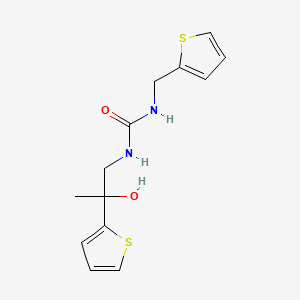 molecular formula C13H16N2O2S2 B2393625 1-(2-Hydroxy-2-(thiophen-2-yl)propyl)-3-(thiophen-2-ylmethyl)urea CAS No. 1351634-87-1