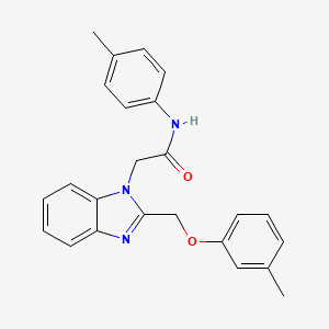 molecular formula C24H23N3O2 B2393627 2-{2-[(3-methylphenoxy)methyl]-1H-benzimidazol-1-yl}-N-(4-methylphenyl)acetamide CAS No. 955319-10-5