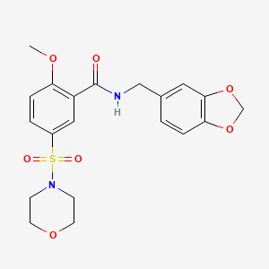 N-(benzo[d][1,3]dioxol-5-ylmethyl)-2-methoxy-5-(morpholinosulfonyl)benzamide