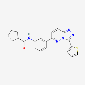 molecular formula C21H19N5OS B2393637 N-[3-(3-thiophen-2-yl-[1,2,4]triazolo[4,3-b]pyridazin-6-yl)phenyl]cyclopentanecarboxamide CAS No. 891123-73-2