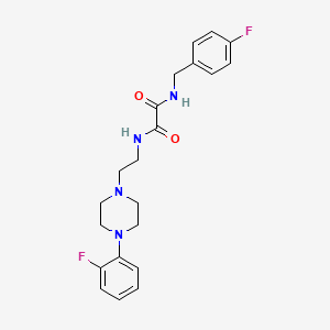 molecular formula C21H24F2N4O2 B2393640 N1-(4-氟苄基)-N2-(2-(4-(2-氟苯基)哌嗪-1-基)乙基)草酰胺 CAS No. 1049475-84-4