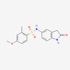 molecular formula C16H16N2O4S B2393647 4-methoxy-2-methyl-N-(2-oxoindolin-5-yl)benzenesulfonamide CAS No. 921836-74-0