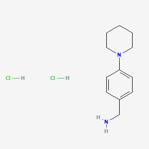 molecular formula C12H20Cl2N2 B2393648 [4-(Piperidin-1-yl)phenyl]methanamine dihydrochloride CAS No. 1909347-81-4