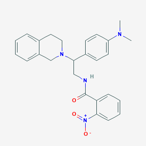 molecular formula C26H28N4O3 B2393649 N-(2-(3,4-二氢异喹啉-2(1H)-基)-2-(4-(二甲氨基)苯基)乙基)-2-硝基苯甲酰胺 CAS No. 897620-23-4